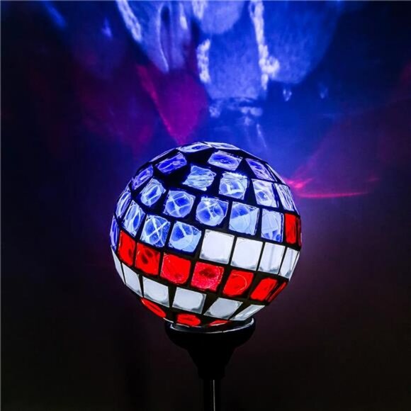 Solar Powered Garden Light Stakes,Mosaic Globe 4th of July Stake Solar Light - Picture 3 of 8
